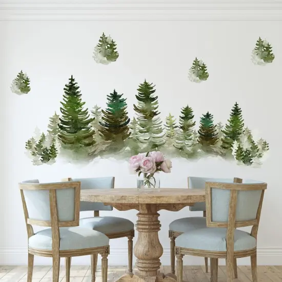 Watercolor Pine Tree Wall Decals {4}