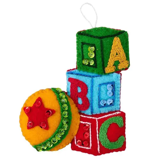 Bucilla Felt Ornaments Applique Kit Set Of 6-Toyland Treasures {1}
