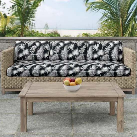 Obsidian - Black Leaves,Tropical & Botanical Upholstery Fabric 54 Inches" {3}