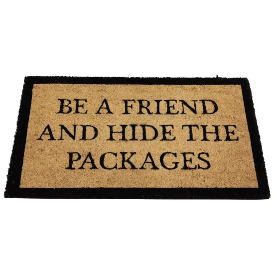 Northlight Rectangular "Hide The Packages" Doormat 30" x 18" Black {5}