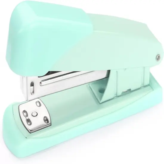 Green Office Desktop Stapler, 80 Staples, 20 Sheet Capacity, Vibrant Style {1}