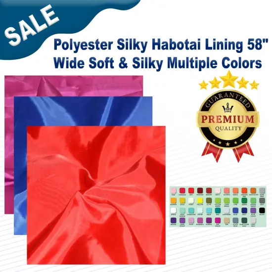 Polyester Silky Habotai Lining 58" Wide Soft & Silky Multiple Colors {2}