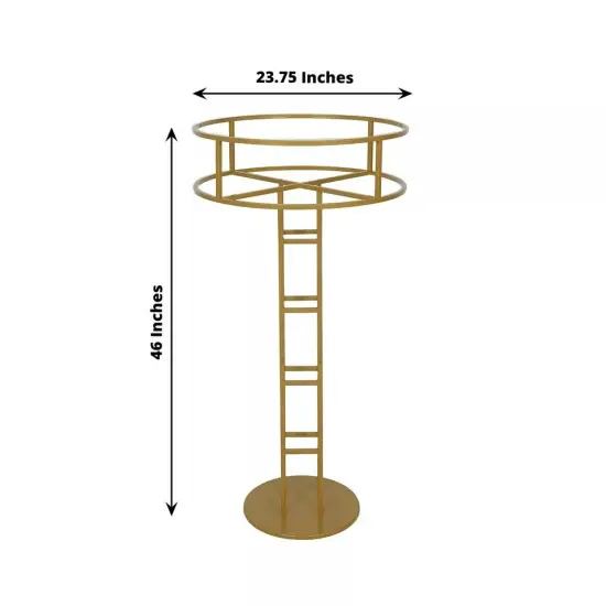 Gold 46 in Round Top Metal Floral Riser DISPLAY STAND Centerpiece Party Events {3}