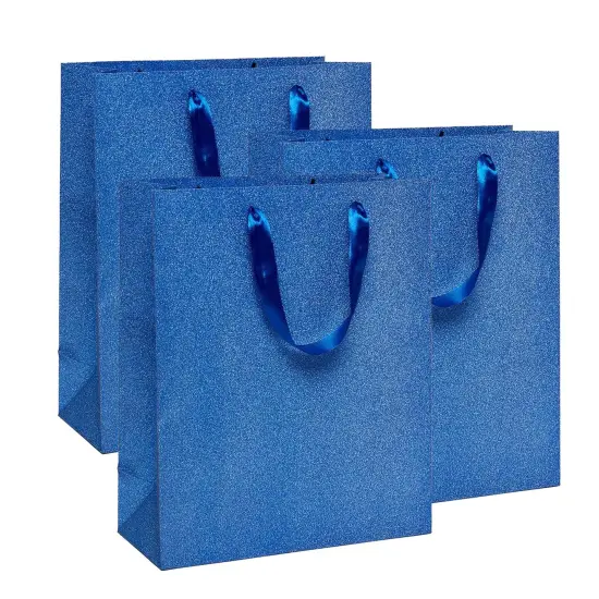 Stylish and Sparkling Glitter Grain Totes 7'' x 3 7/8'' x 9 1/16'' Royal {6}