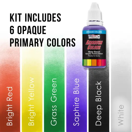 Cool Runner II Dual Fan Air Compressor Airbrushing System Kit with 2 Airbrushes - 6 Primary Colors Acrylic Paint Artist Set - How To Guide {6}