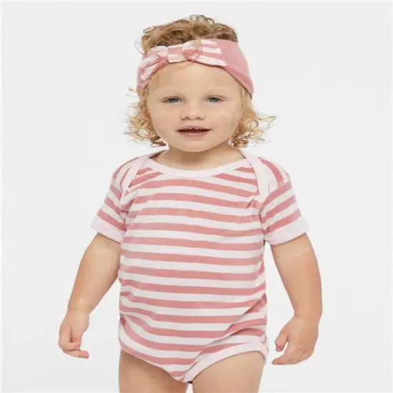 Rabbit Skins&reg; Infant Baby Rib Short Sleeve Bodysuit Granite heather {3}