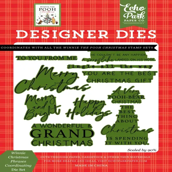Echo Park Designer Medium Die Set-Winnie Christmas Phrases {1}