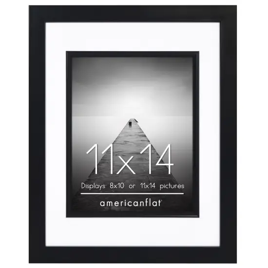 Americanflat 11x14 Picture Frame with Decorative Inner Mat Accent - Use as 8x10 with Mat or 11x14 without the Mat - Statement Frame with Shatter-Resistant Glass {7}