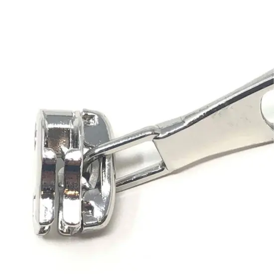 Zipper Pull &ndash; Square Glossy Metal 8MM in Silver {4}