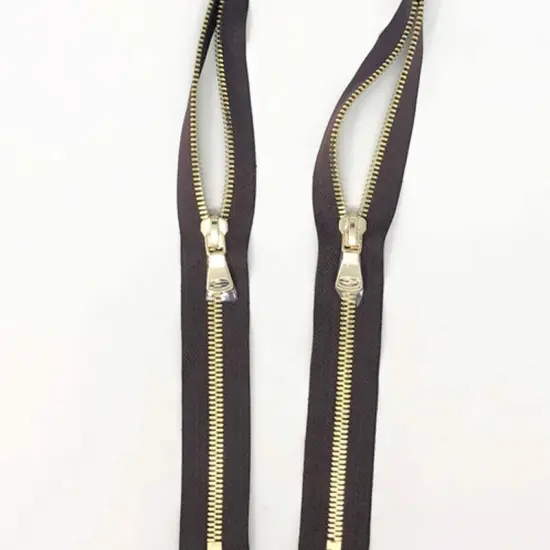 Brown Two Way Backpack or Luggage Zipper 5MM or 8MM Brass Teeth Closed {1}