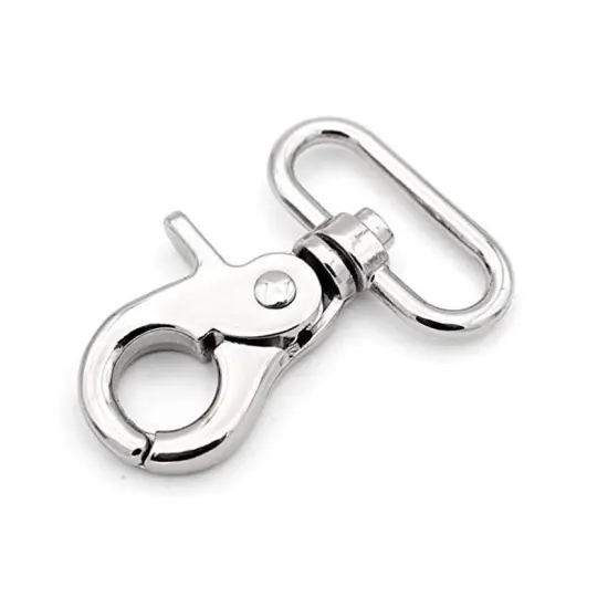 Swivel Hook Nickel Plated Brass Base Side Claw 1.5 Inches Long 1/2 Inch Loop {3}