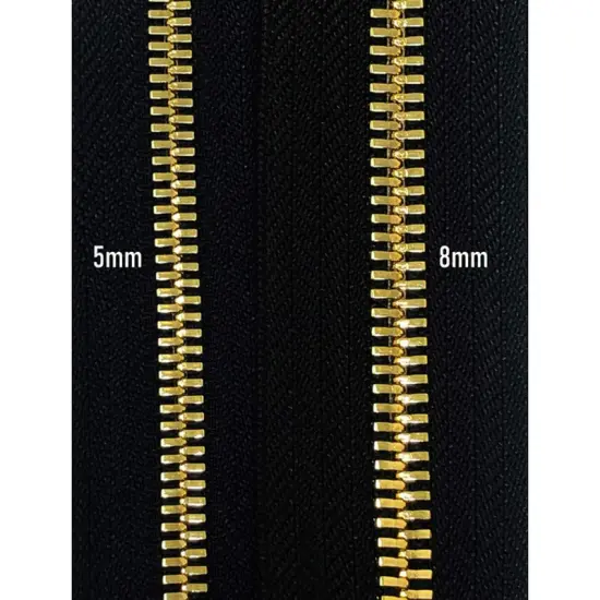 Black Metal Glossy Jacket Separating Zipper 5MM or 8MM 28 Inche {3}