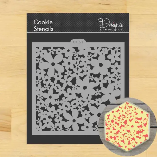Daisy All-Over Cookie & Craft Stencil | CM091 by Designer Stencils | Baking Stencils for Royal Icing, Airbrush, Dusting Powder | {2}