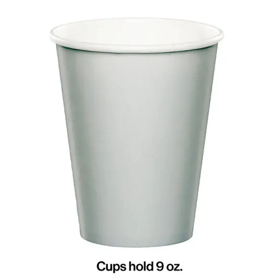 240 pc Bulk Shimmering Silver 9 oz Hot & Cold Cups {2}