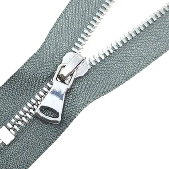 5MM Closed Bottom Zipper Gray Tape Nickel Teeth 7 Inches {4}