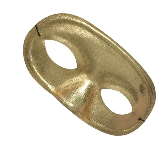 Half Domino Mask Metallic Gold Satin {6}