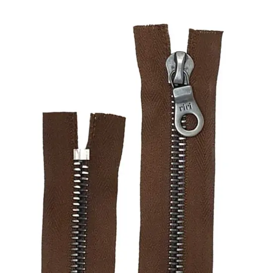 Zipper &ndash; Brown 8MM Closed Bottom with KTA Pull, Gun Metal {2}