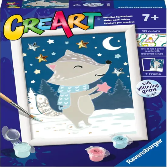 CreArt Cute Badger Paint by Numbers Kit for Kids - Painting Arts and Crafts for Ages 7 and Up {2}