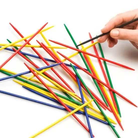 Schylling Pick Up Sticks Game for Classic Family Fun, Packaged in Wood Storage Box with Sliding Lid, Ages 7 and Up, 10" {3}