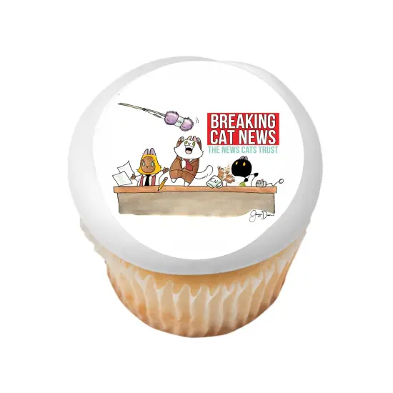 Breaking Cat News Celebration Edible Cake Topper {4}