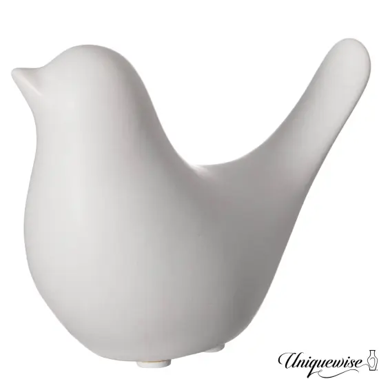 Uniquewise White Ceramic Bird Statue {1}