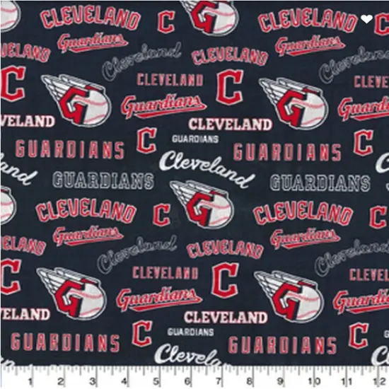 Licensed MLB Cleveland Guardians Logo Toss Cotton 60443 Fabric by the Yard {1}