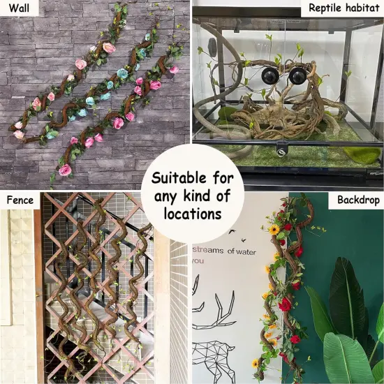 63in Artificial Tree Twigs Cane Vine Branches Fake Plants Trunk Garland with Leaves for Home Wedding Garden Wall Hanging {5}