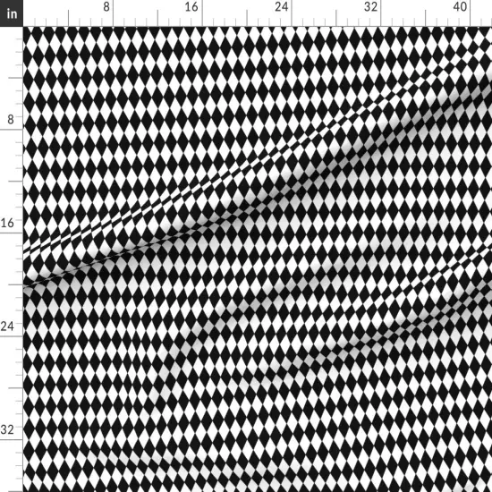 Various Fabrics by the Yard or Fat Quarter Diamonds Black White Small Diamond Check Geometric Custom Printed Fabric by Spoonflower {1}