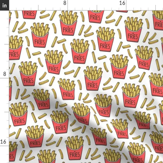 Various Fabrics by the Yard or Fat Quarter French Fries Food Red White Autumn Fall Spring Summer Pop Art Dinner Custom Printed Fabric by Spoonflower {2}
