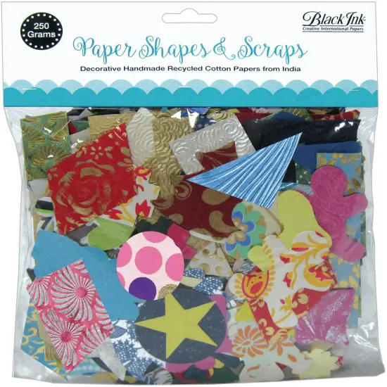 Black Ink Paper Shapes & Scraps-Assorted, 250 Grams {1}