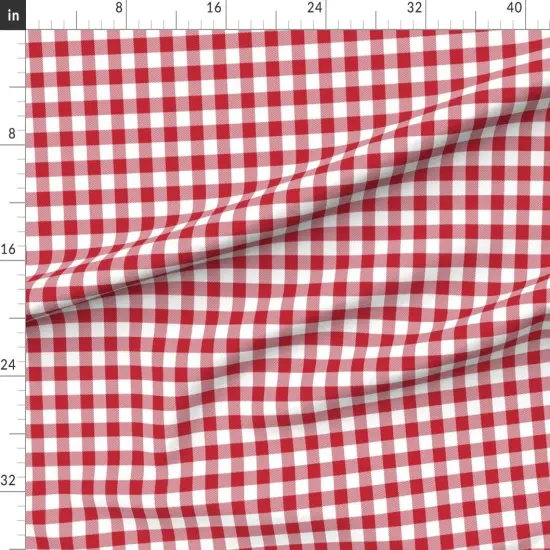 Various Fabrics by the Yard or Fat Quarter Buffalo Plaid Red White Check Tartan Picnic Custom Printed Fabric by Spoonflower {1}