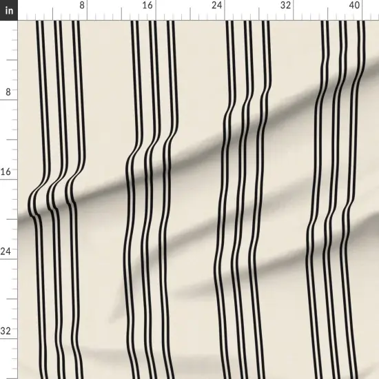 Various Fabrics by the Yard or Fat Quarter Simple Stripe Black Cream Tan Minimal Timeless Farmhouse Weathered Large Scale Custom Printed Fabric by Spoonflower {1}