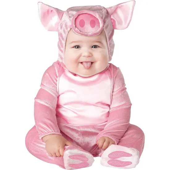 Infant Pig Costume with Hood Snout and Skid Resistant Feet {1}