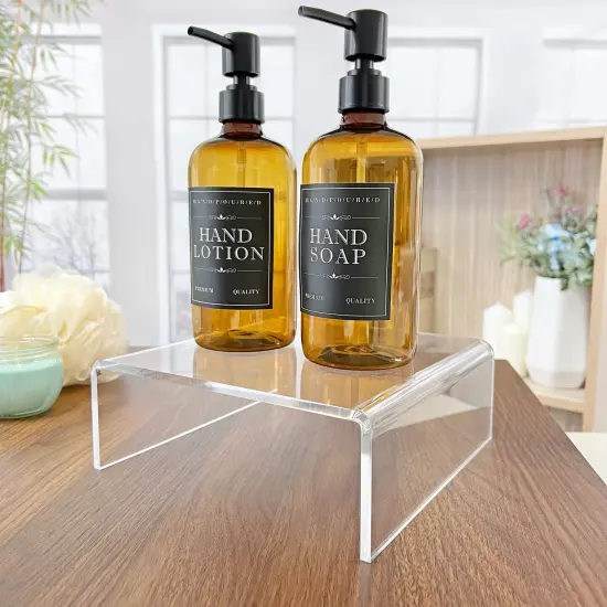 Plymor Clear Acrylic Short Square Display Riser, 3" H x 8" W x 8" D (1/4" thick) {4}