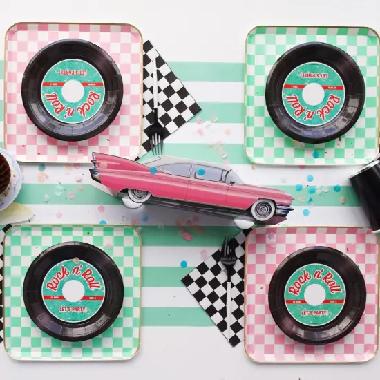 BLACK & WHITE SIGNATURE CHECKER LARGE NAPKINS {5}