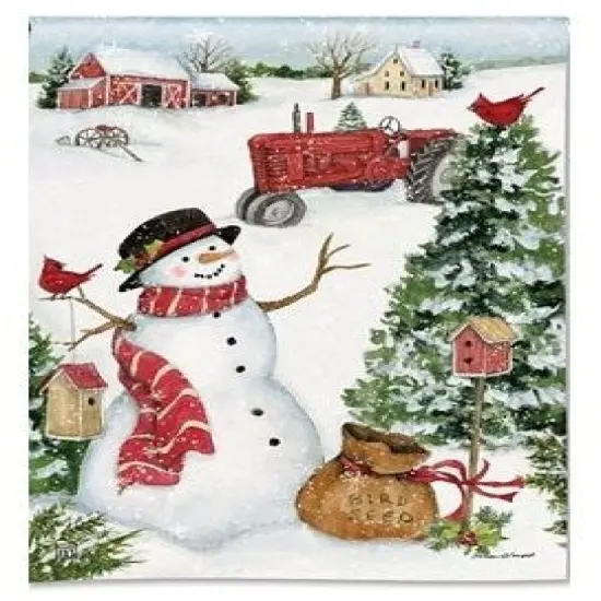 Snowman On The Farm Garden Flag {3}