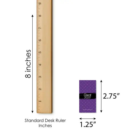Big Dot of Happiness 2025 Purple Graduation Party - Mini Candy Bar Wrapper Stickers - Small Favors - 40 Count {6}