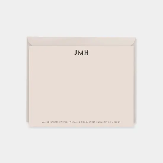 Monogram Note Cards with Beveled Type VII {1}