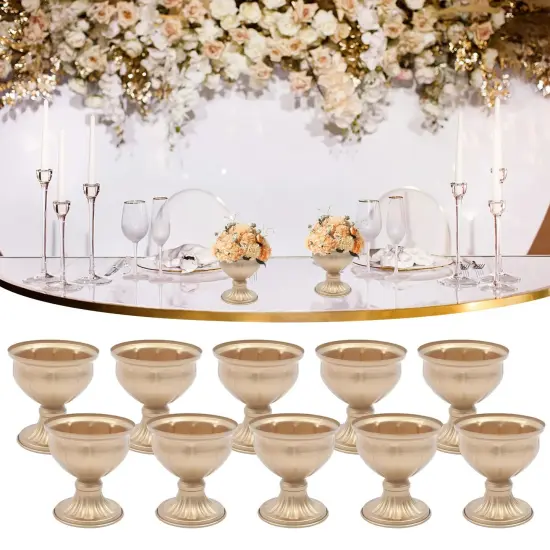 10PCS Metal Urn Planter Elegant Wedding Centerpieces Vase Gold for Party TOP {3}