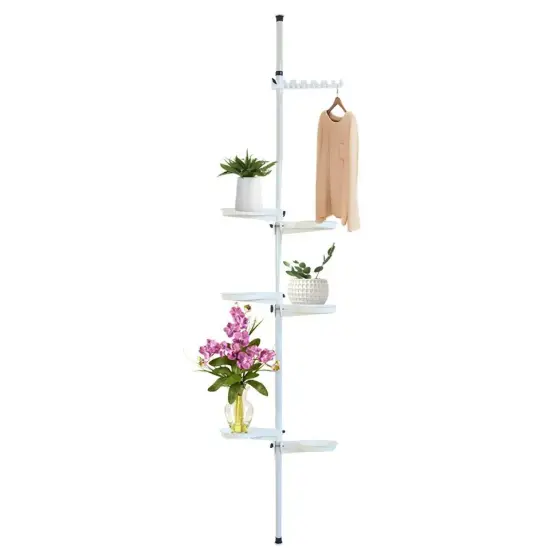 7 Layers Tension Pole Plant Stand Indoor Flower Pots Display Rack Storage Holder {1}