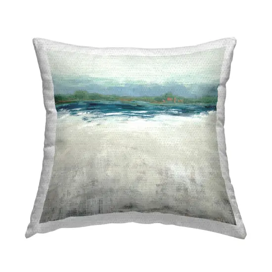 Abstract Gradient Seascape Outdoor Printed Pillow Design by Jacob Q, 18 x 7 x 18 {1}
