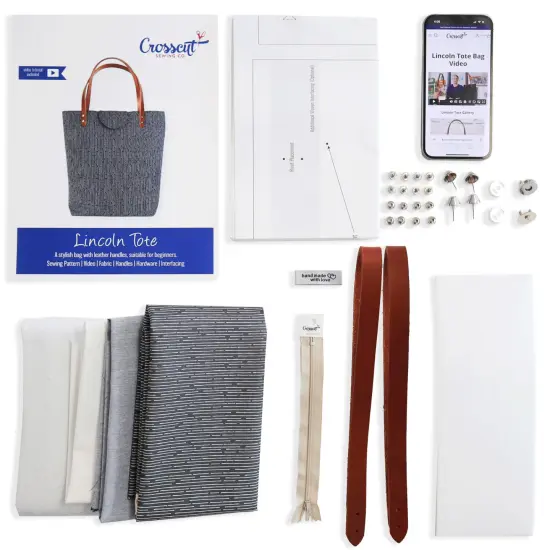 Crosscut Sewing Co.&reg; Lincoln Tote Sewing Kit - Beginner Sewing Project Kit Line up {2}