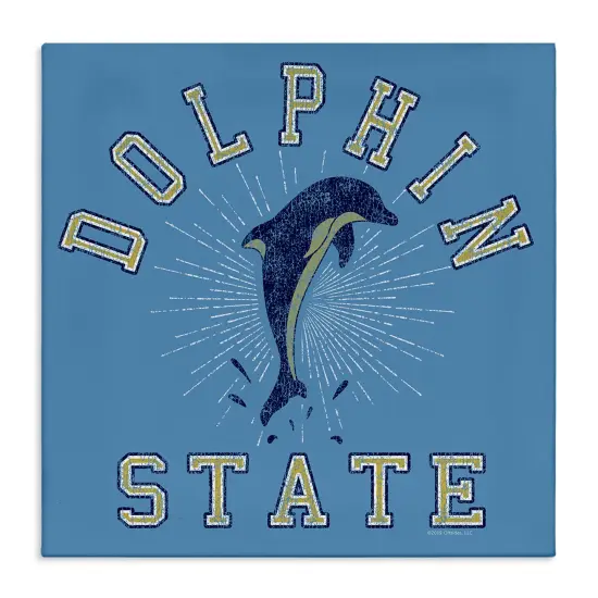 Stupell Industries Vintage Dolphin State Canvas Wall Art Design by Spirit Animals/Life Is High {1}