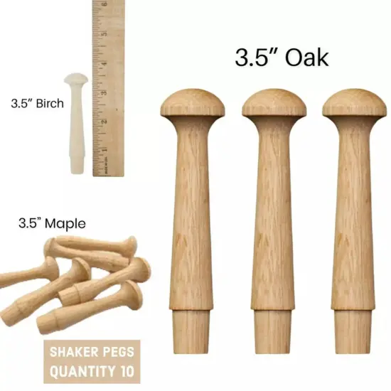 Kitcheniva 10 Pcs Birch Wood Wall Hanger Shaker Peg Hook Craft DIY 3.5" {3}
