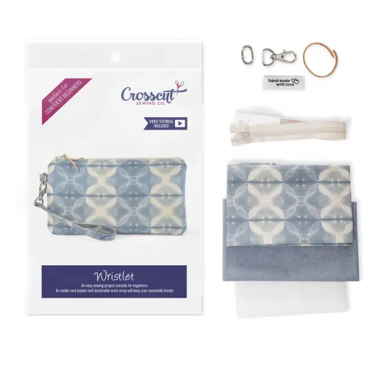 Crosscut Sewing Co.&reg; Wristlet Sewing Kit - Beginner Sewing Project Kit Shibori {1}