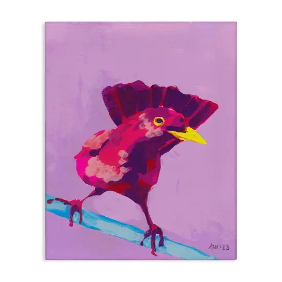 Stupell Industries Vivid Perched Bird Canvas Wall Art Design by Ania Zwara {1}