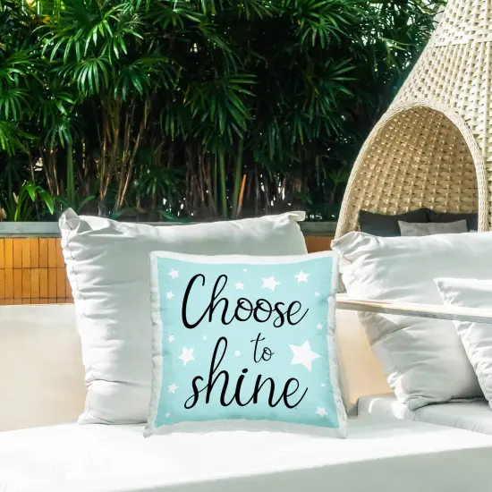 Choose to Shine Stars Outdoor Printed Pillow Design by Martina Pavlova, 18 x 7 x 18 {2}