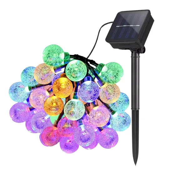 Kitcheniva Christmas 30 LED Solar String Lights Crystal Ball Waterproof 25.5ft Multicolor {2}