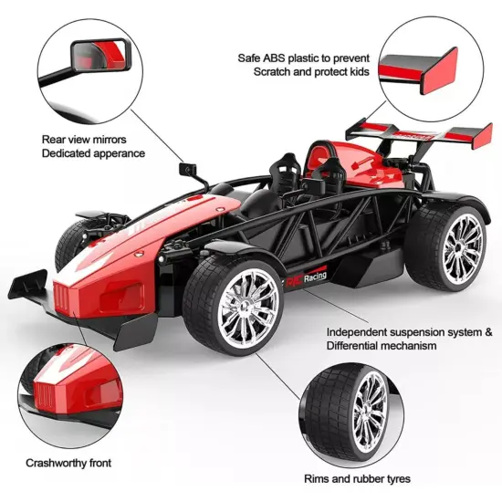 Kitcheniva Kids 2.4Ghz RC Cars Remote Control Car LED Rear Fog Steam Christmas Gift {3}