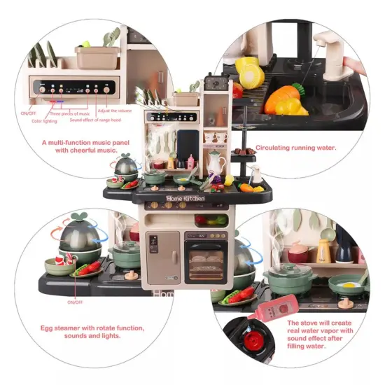 Kitcheniva Kids Kitchen Pretend Play Toy Set Lights Music Sink Open Doors Gift {2}